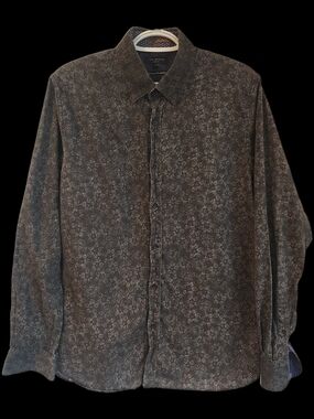 Ted Baker London Black Blue Twesta Long Sleeve Shirt Floral Print Men's 4